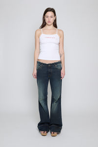 Acid Green Low Rise Frayed Jeans - Pre Order