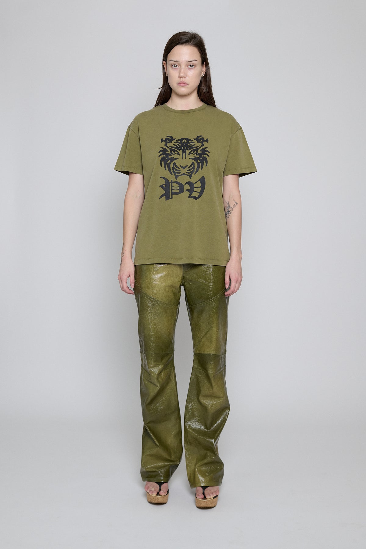 Olive PV Tiger Printed Tee