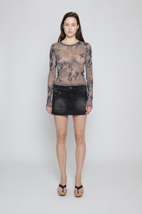 Black/Brown Mini Paneled Skirt