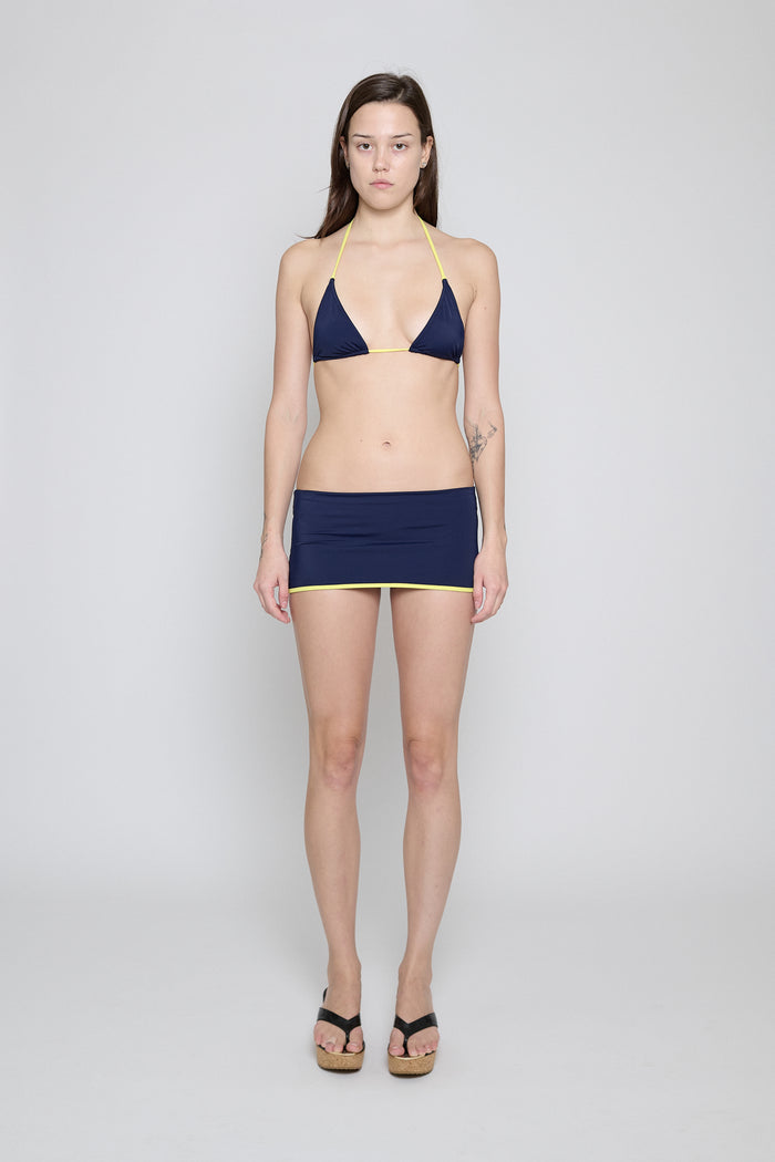 Navy Triangle Bikini Top
