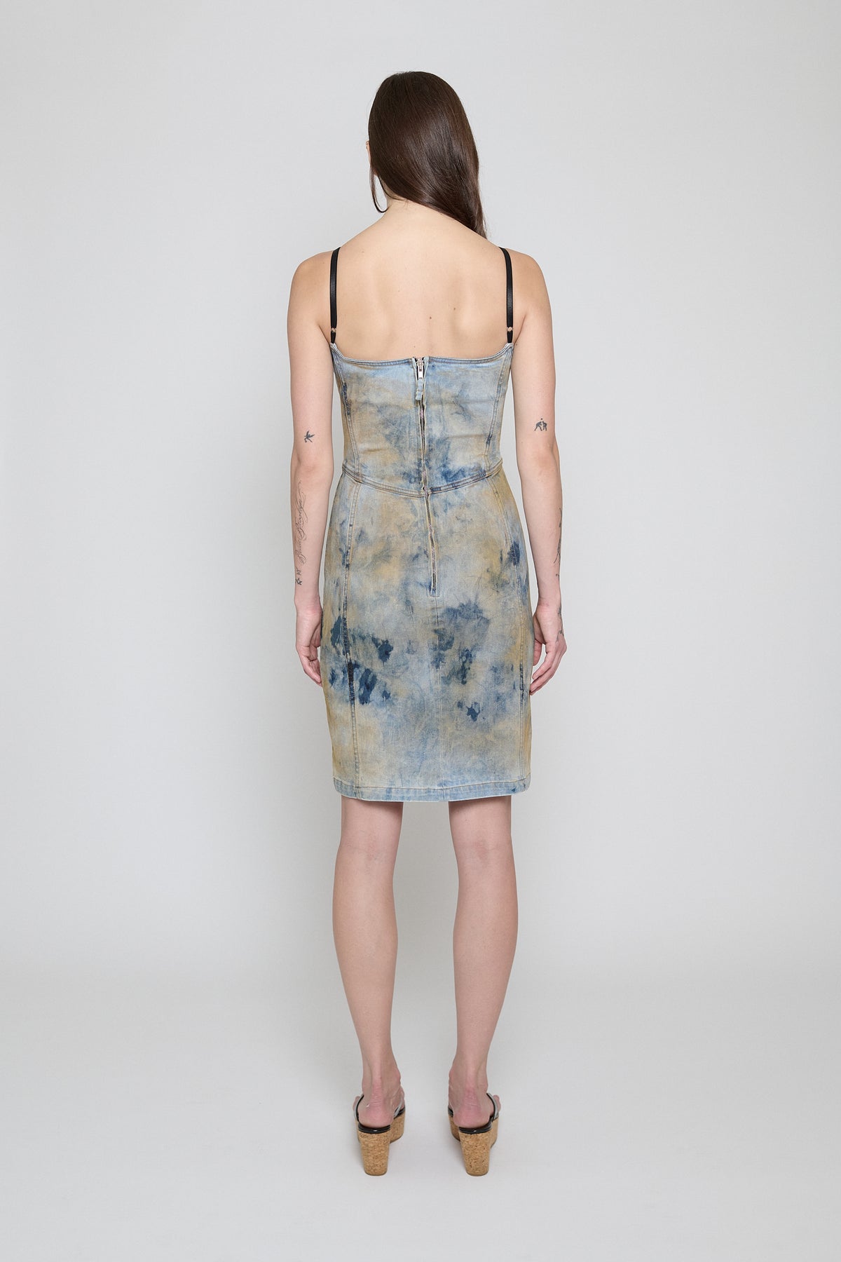 Dune Wash Denim Corset Dress