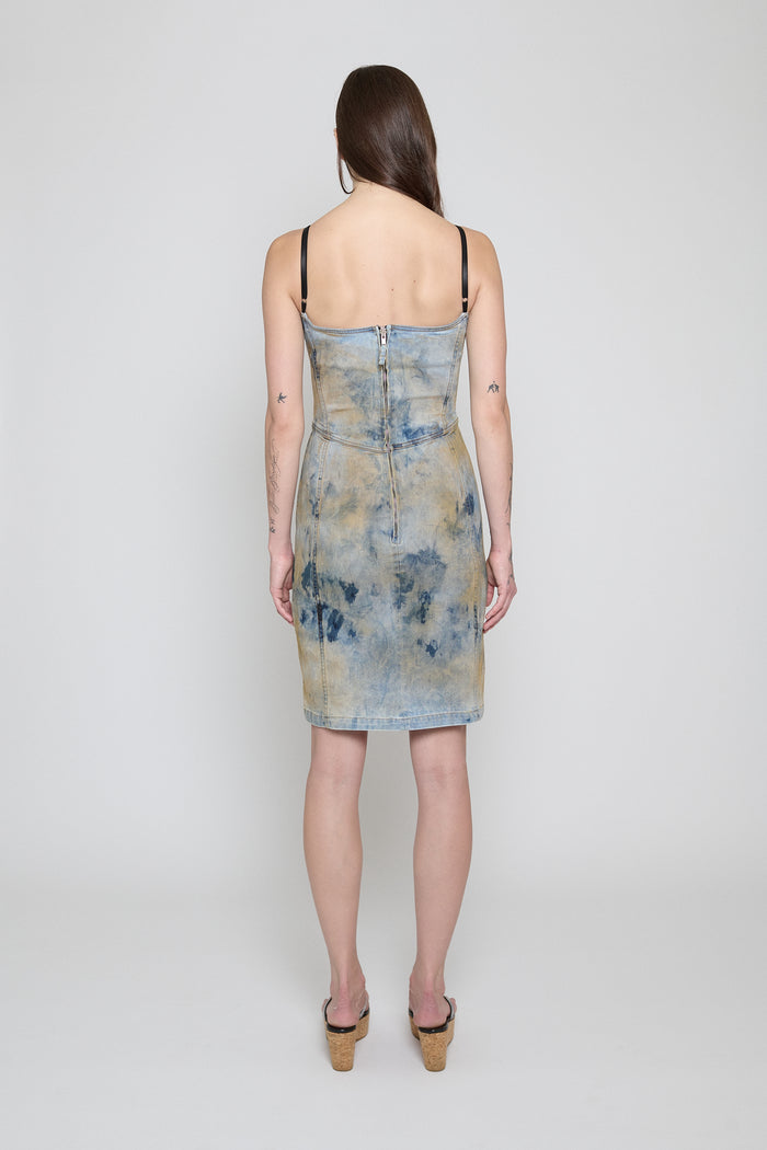 Dune Wash Denim Corset Dress