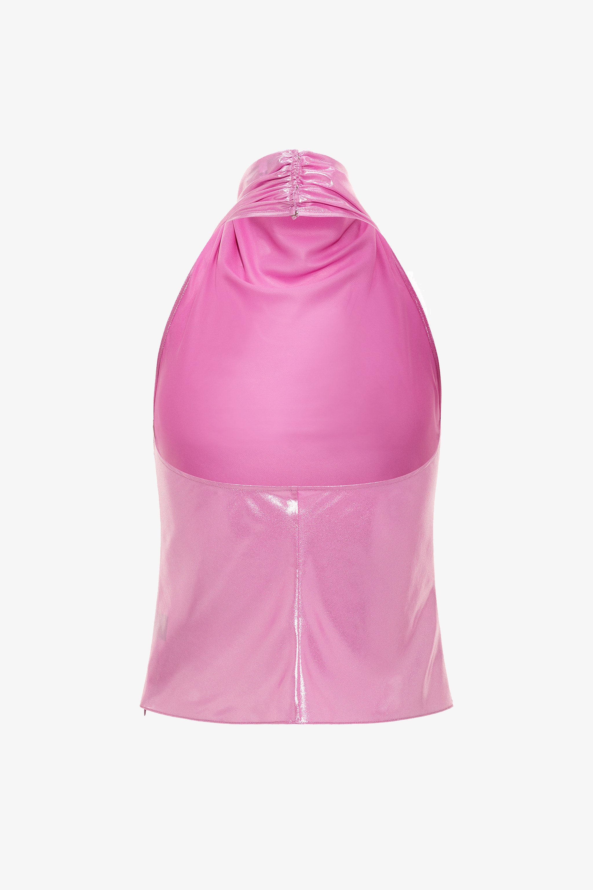 Metallic Pink Low Back Halter Top – PRISCAVera