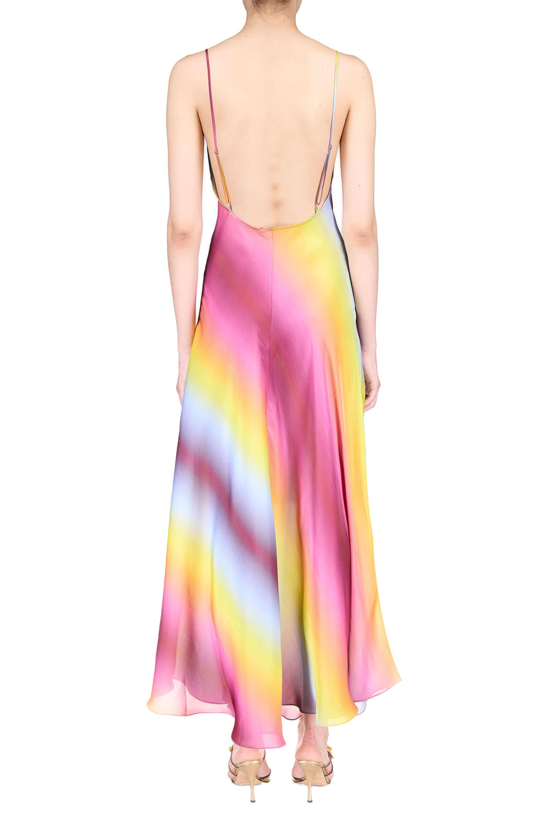 Rainbow Maxi Slip Dress