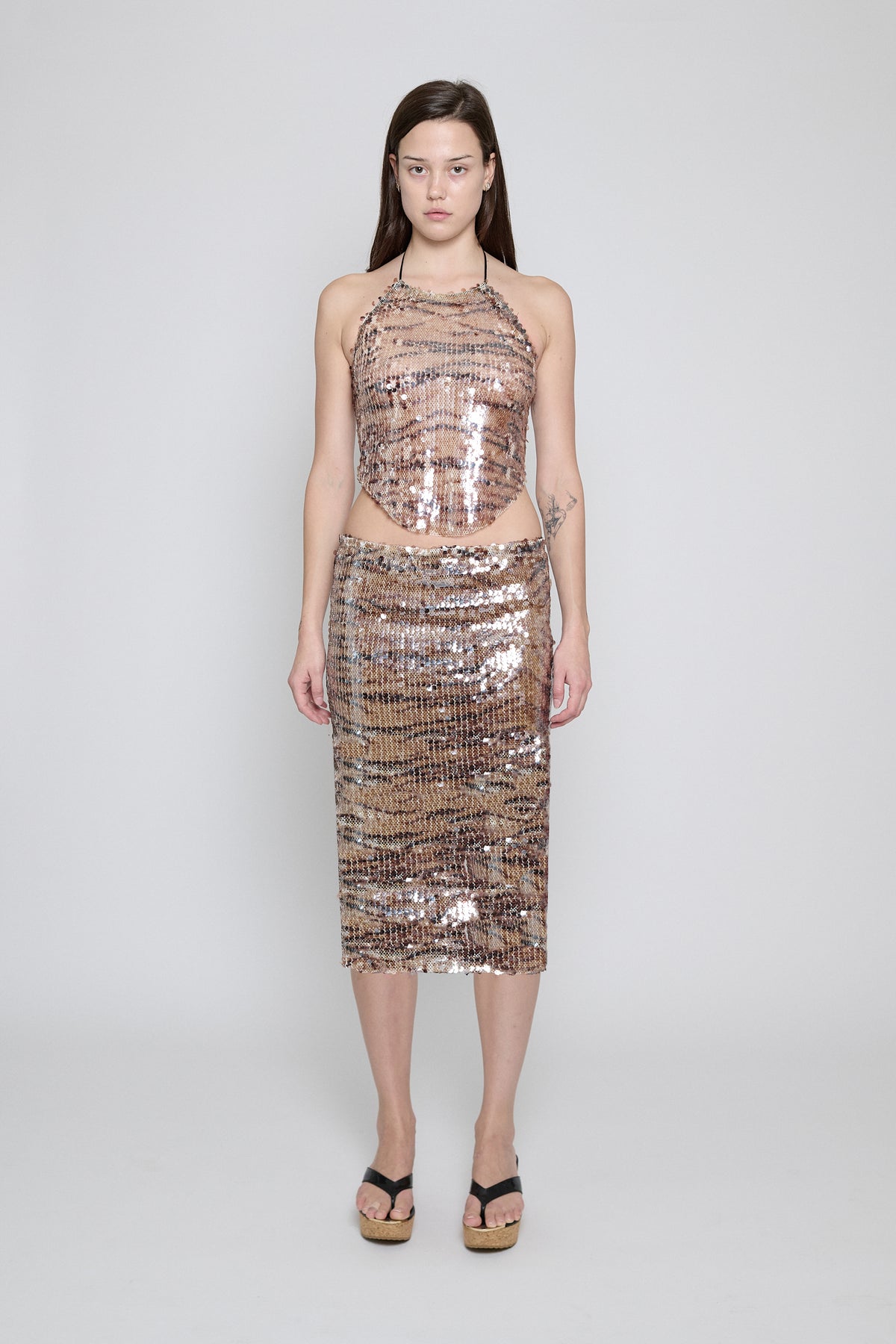 Tiger Sequin Midi Skirt - Pre Order