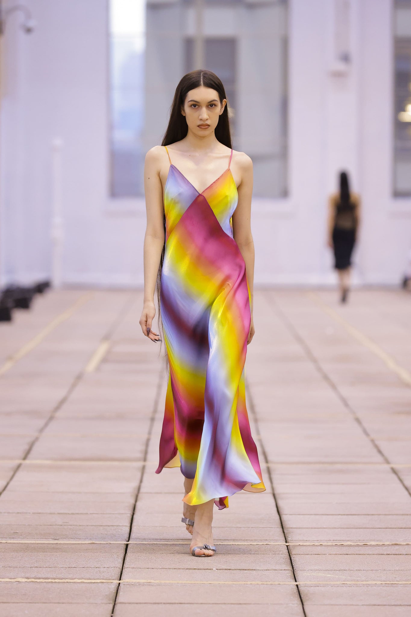 Rainbow Maxi Slip Dress
