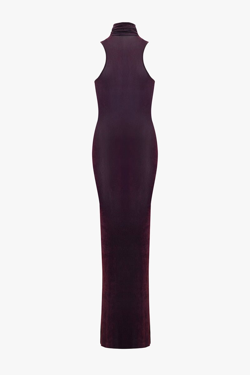 sleeveless turtleneck maxi dress LESET Lauren Sleeveless Turtleneck Maxi Dress in Black