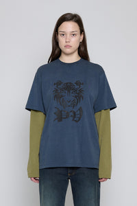 Navy/Olive PV Tiger Printer Long Sleeve Tee