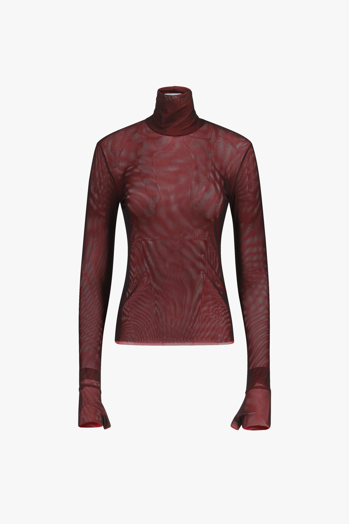 Black/Red Turtle Neck Long Sleeve Top