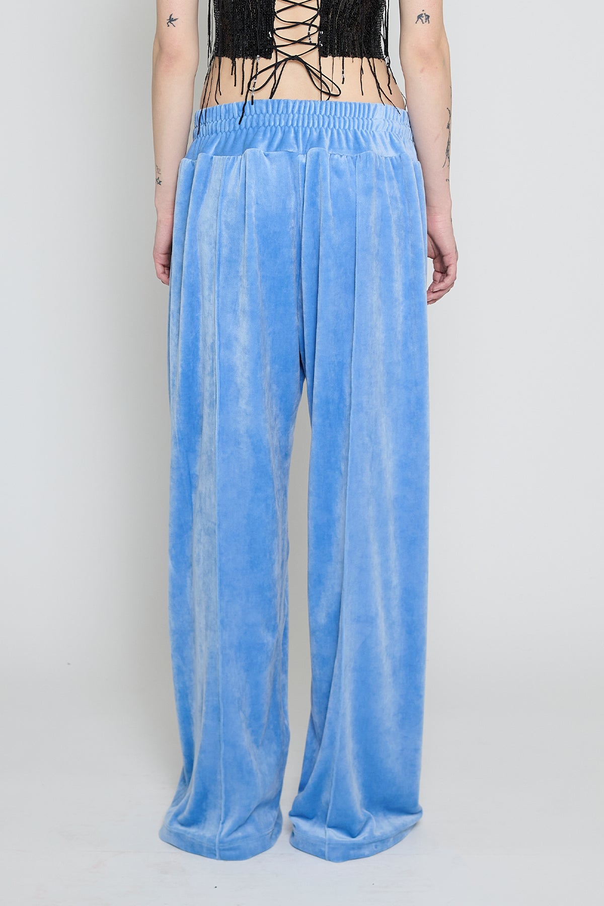 Baby Blue Velour Track Pants – PRISCAVera