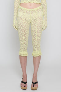 Citron Stretch Lace Capri