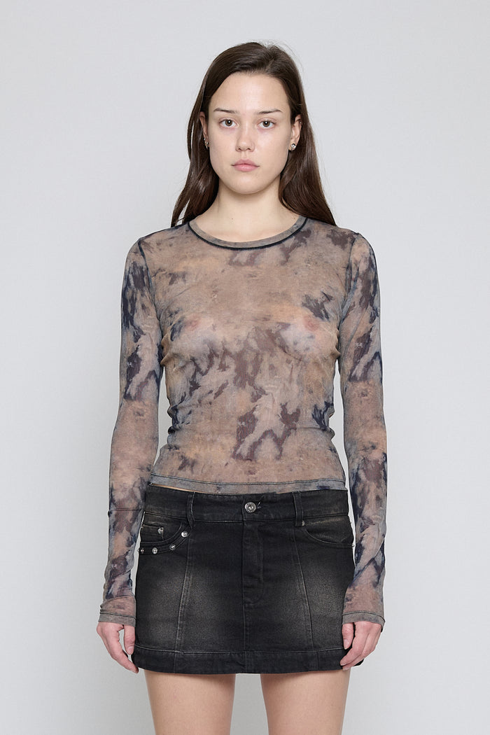 Dune Wash Mesh Long Sleeve Top