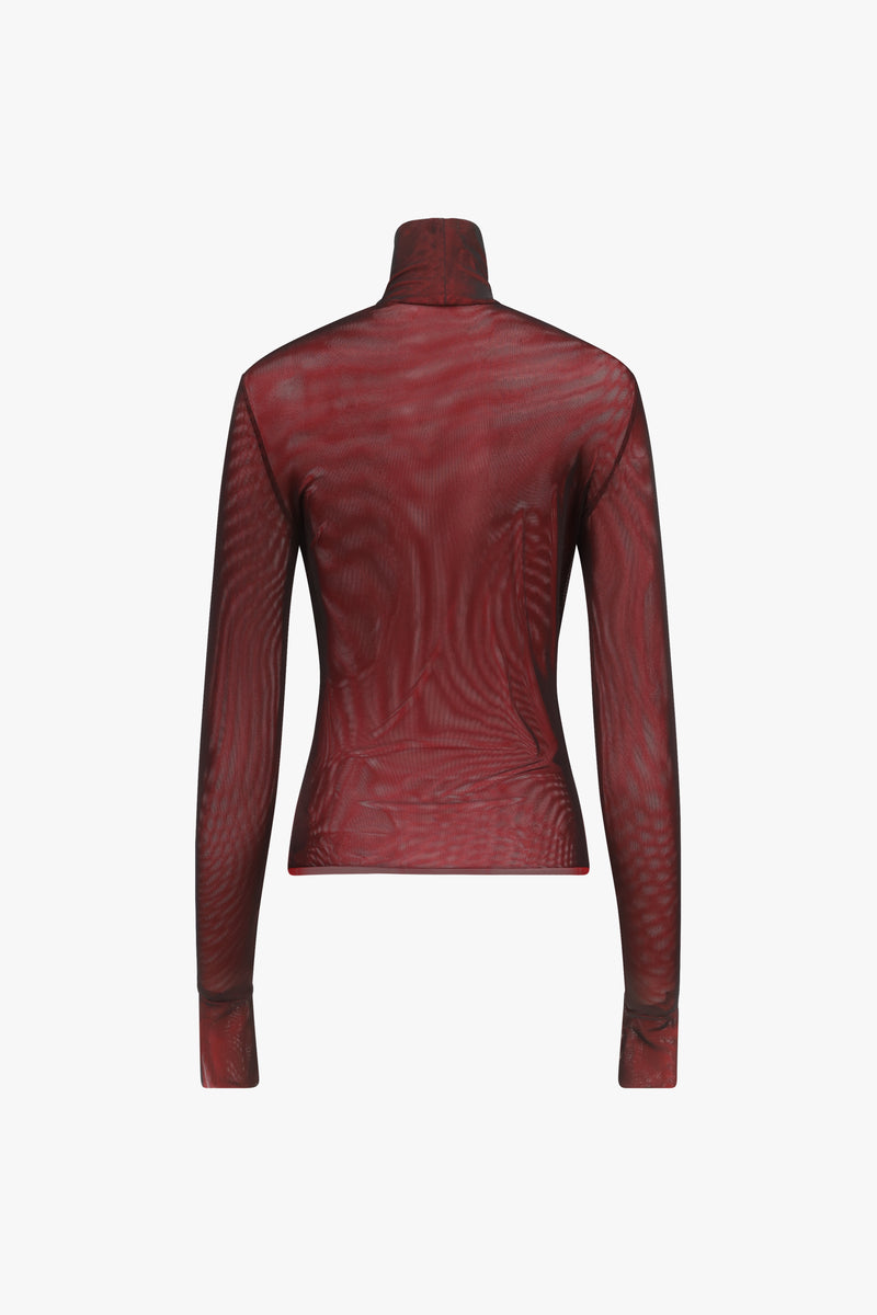 Black/Red Turtle Neck Long Sleeve Top