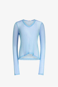 Aquamarine Metallic V-Neck Top