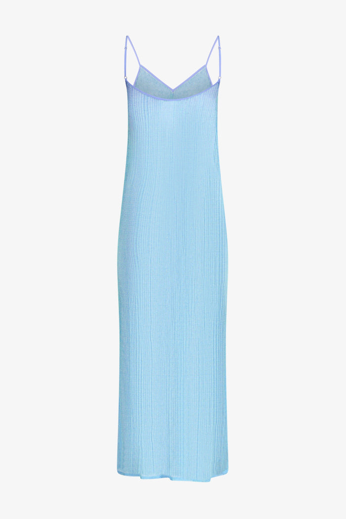 Aquamarine Metallic Midi Dress