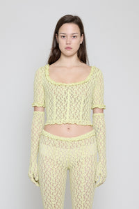 Citron Stretch Lace Gloves