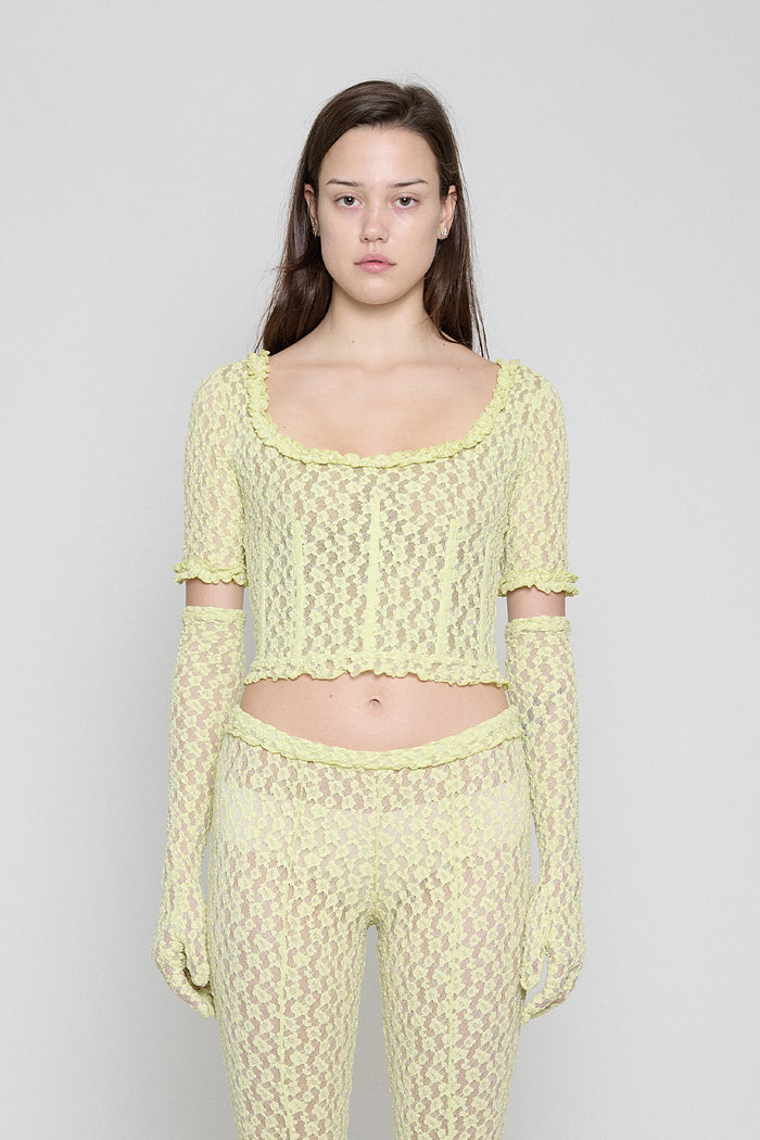 Citron Stretch Lace Gloves