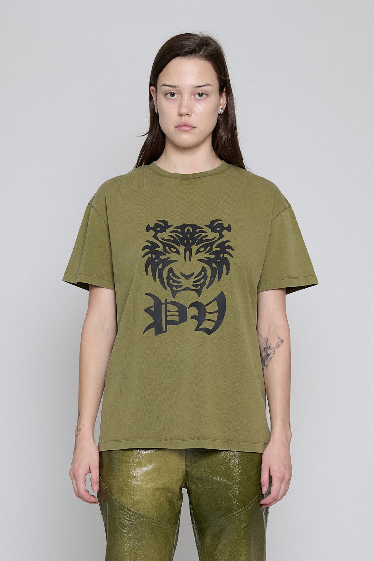 Olive PV Tiger Printed Tee