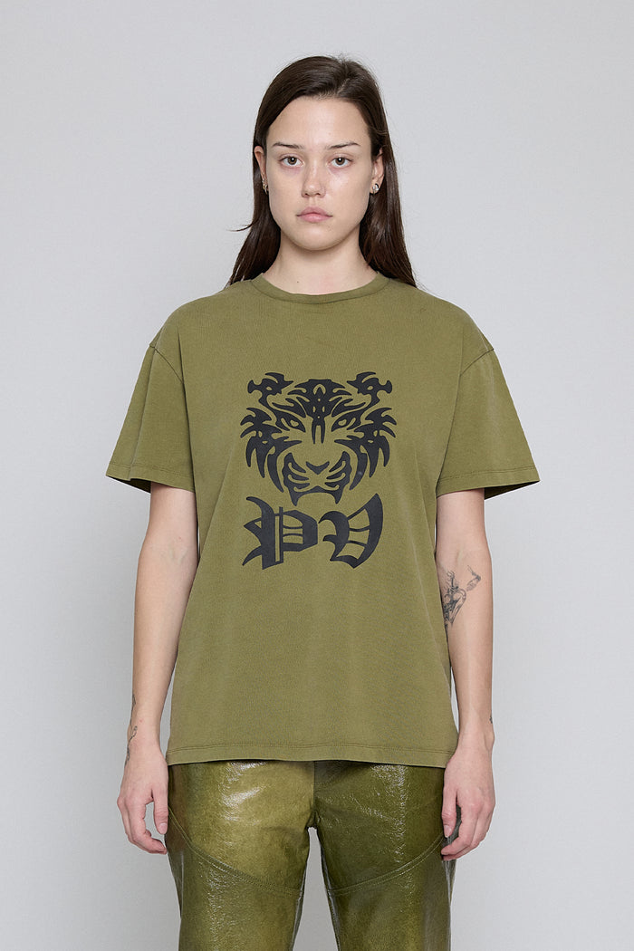 Olive PV Tiger Printed Tee