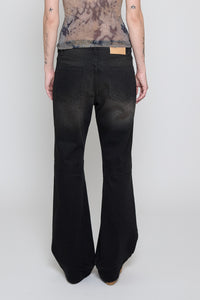 Black Brown Low Rise Frayed Jeans