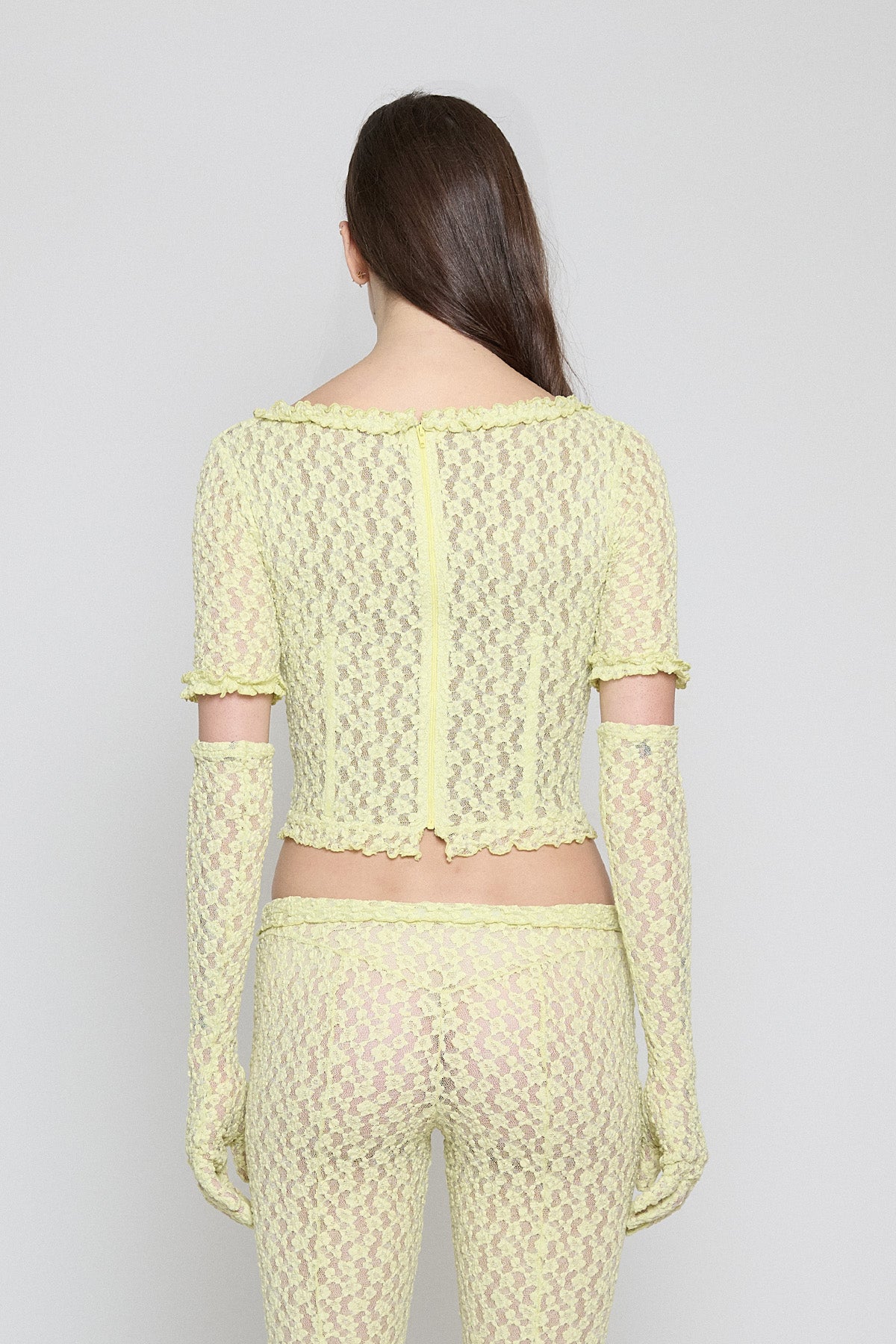 Citron Stretch Lace Corset Top