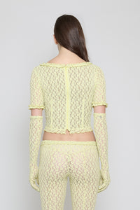 Citron Stretch Lace Corset Top