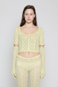 Citron Stretch Lace Corset Top