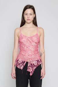 Fuchsia Lace Paneled Cami Top - Pre Order