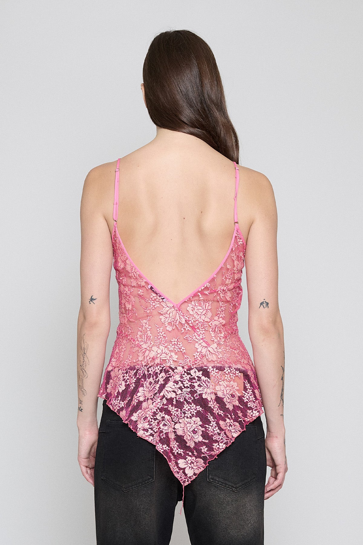 Fuchsia Lace Paneled Cami Top - Pre Order