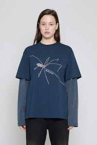 Navy/Navy Bedazzle Spider Long Sleeve Tee - Pre Order