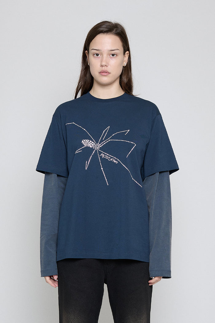 Navy/Navy Bedazzle Spider Long Sleeve Tee