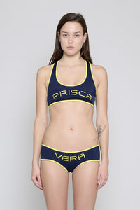 Navy Racerback Bikini Top