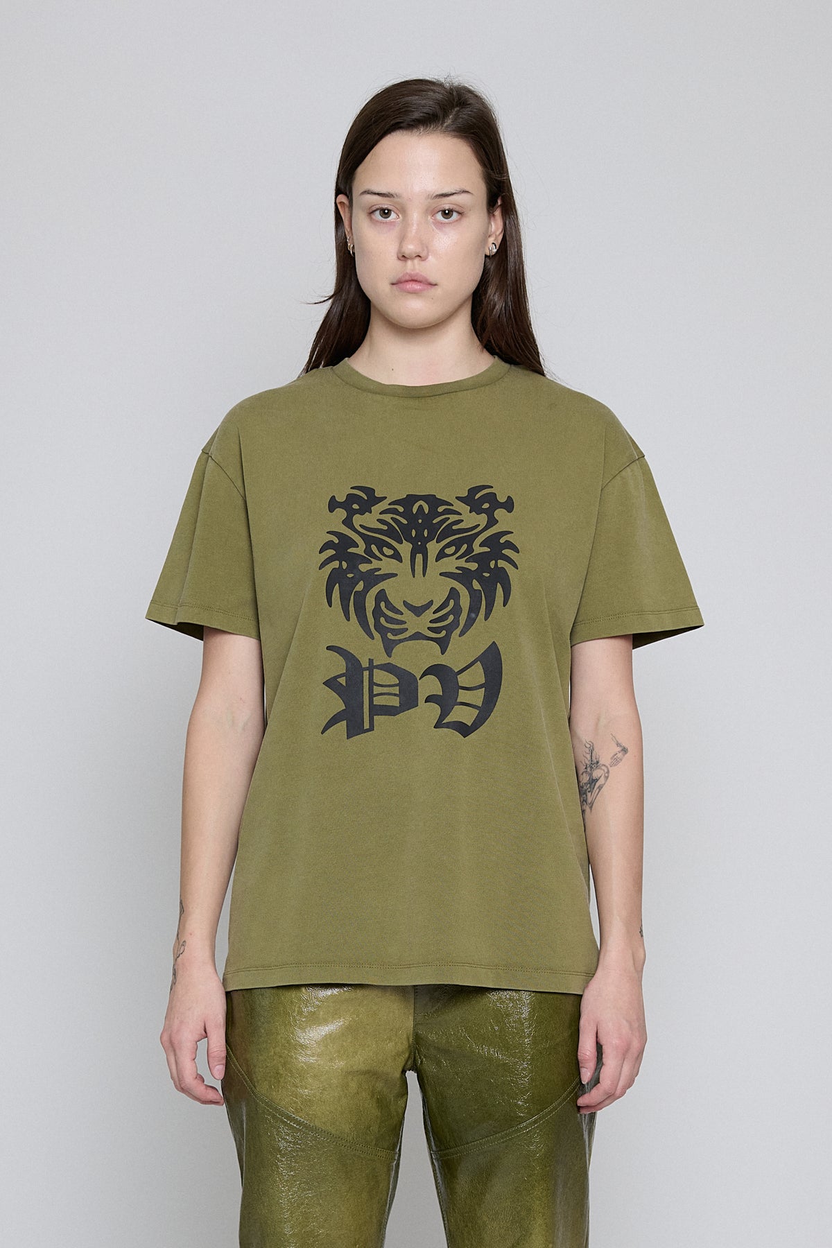 Olive PV Tiger Printed Tee