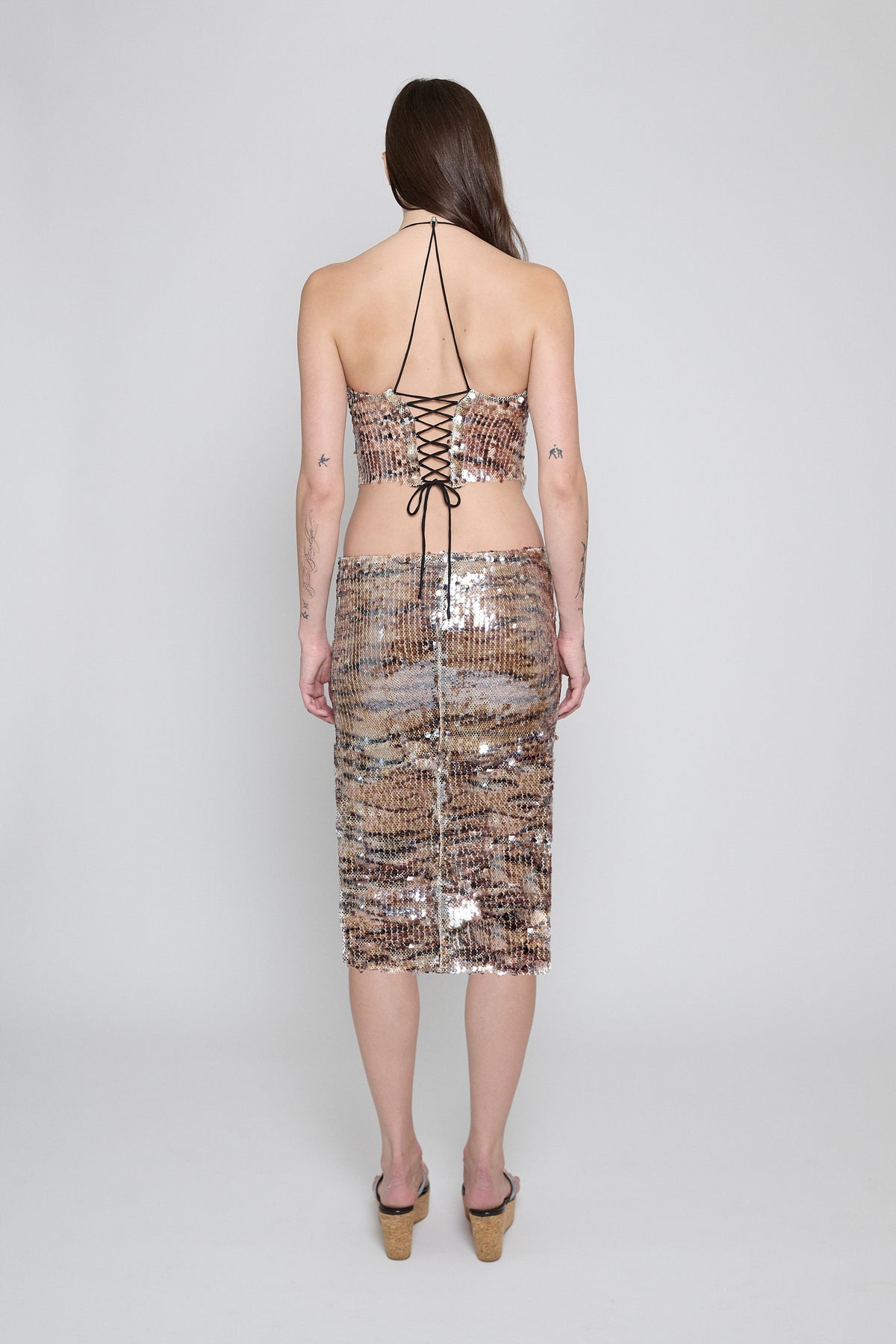 Tiger Sequin Midi Skirt