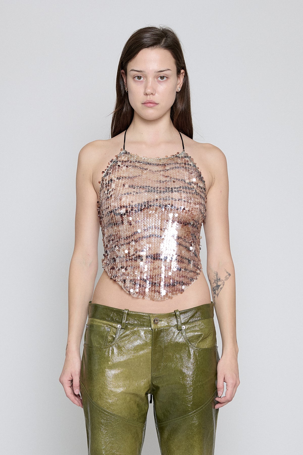 Tiger Sequin Halter Top