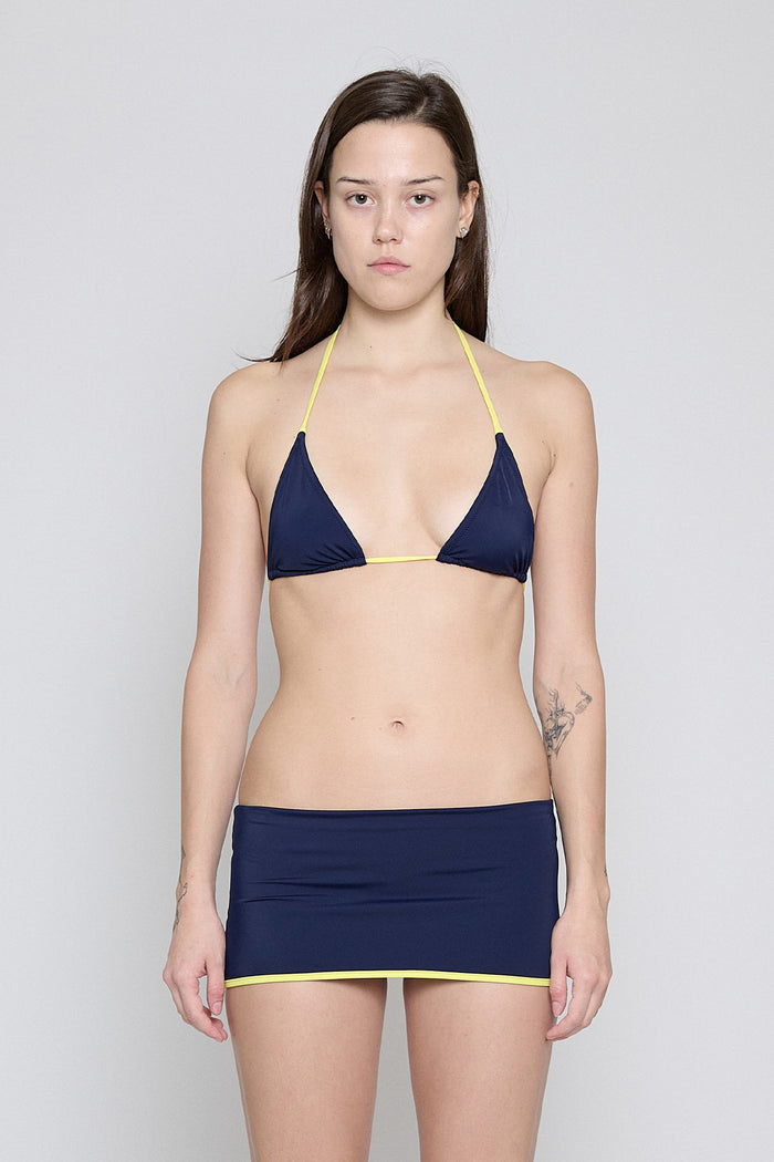 Navy Triangle Bikini Top