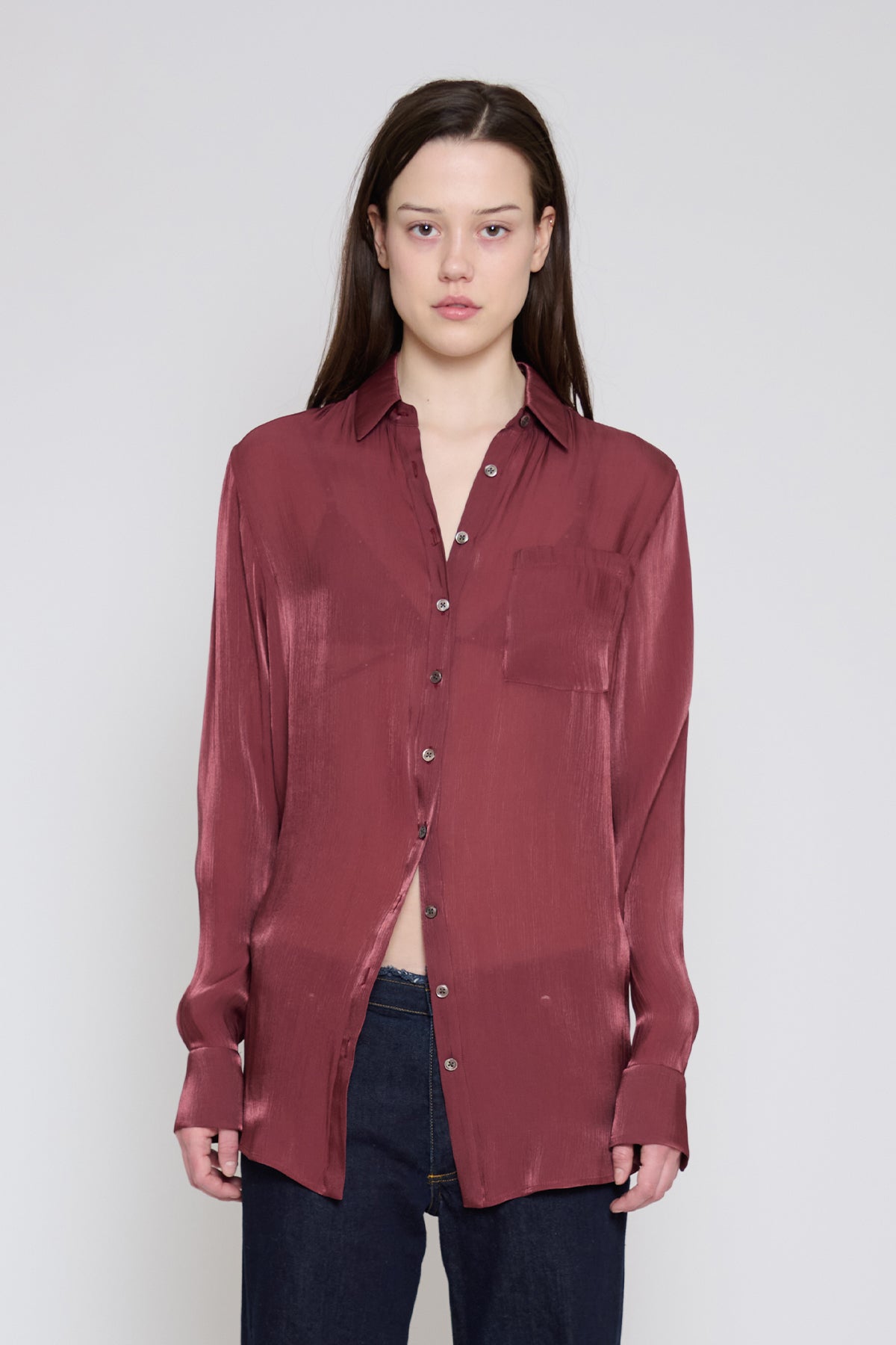 Wine Relaxed Button Down