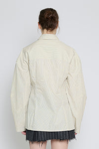 Yellow Stripe Laced Button Down