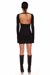 Black Long Sleeve Cut Out Mini Dress