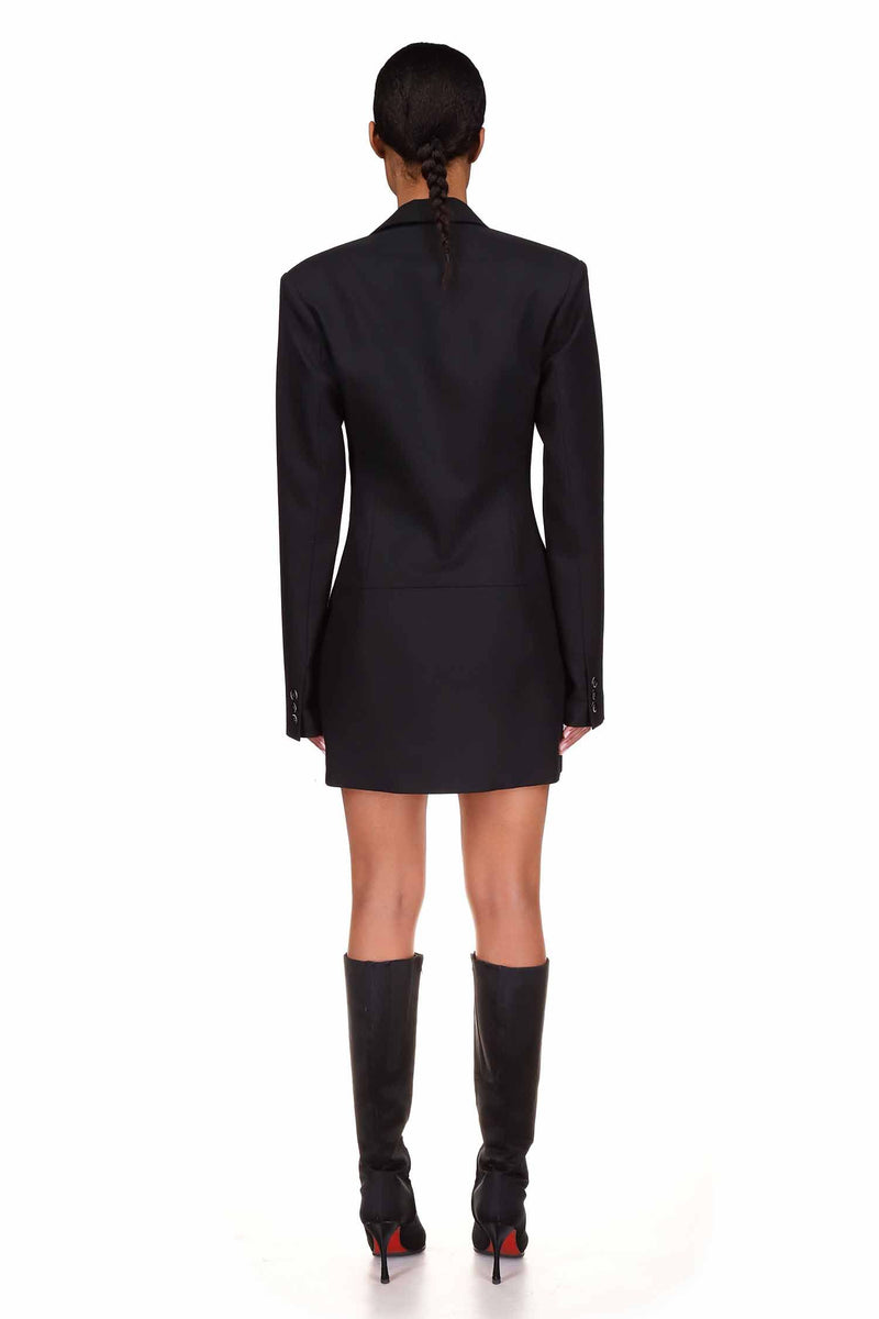 Black Wool Jacket Mini Dress