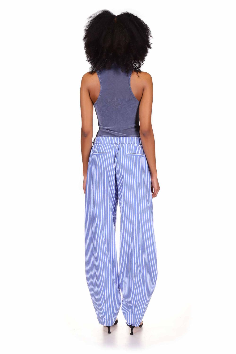 Blue Stripe Cocoon Pajama Suit Pants