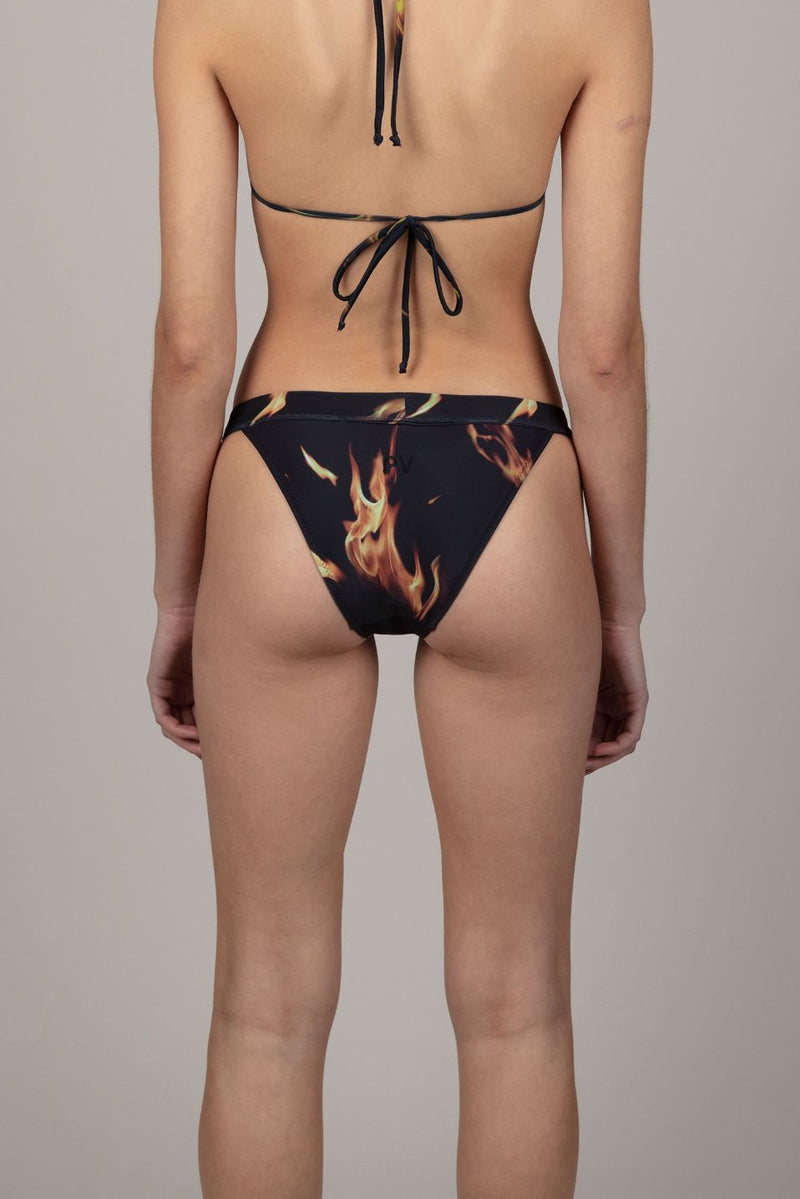 Printed Flame Cheeky Bikini Bottom