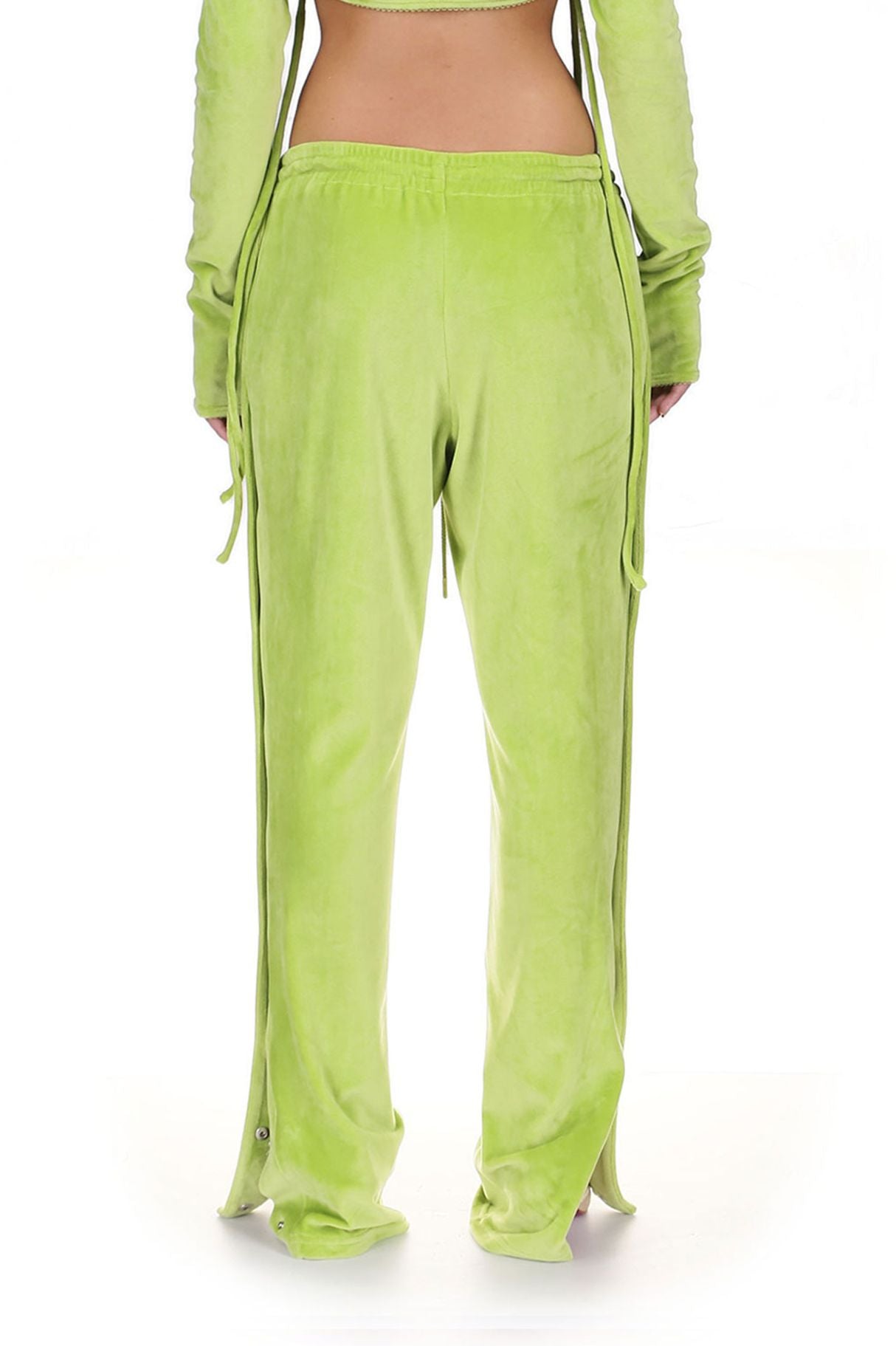 Wasabi Green Velour Track Pants