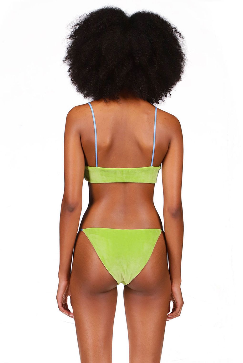 Wasabi Green Velour Scoop Bikini Top