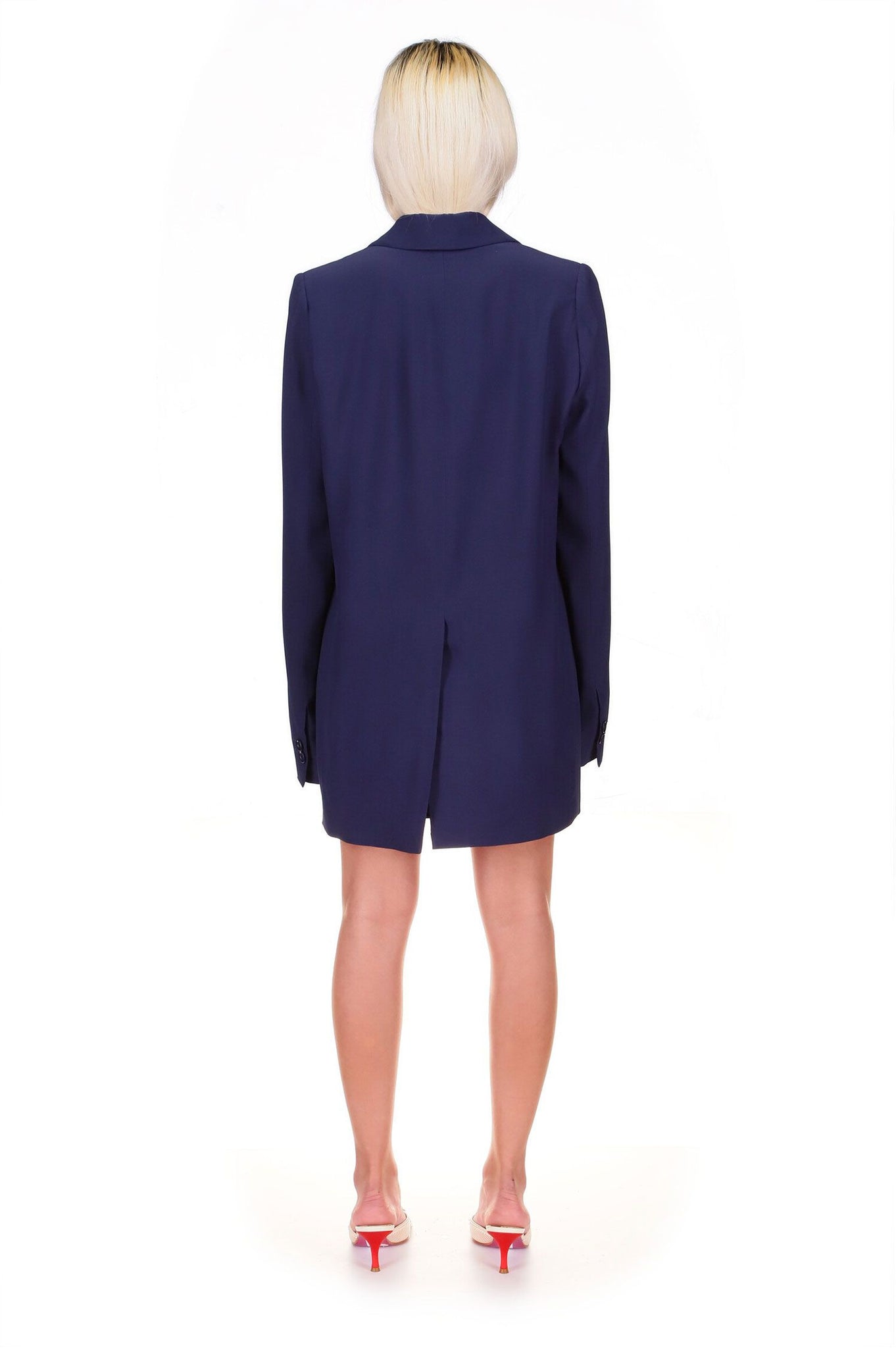 Navy Double Breasted Oversized Suit Jacket 