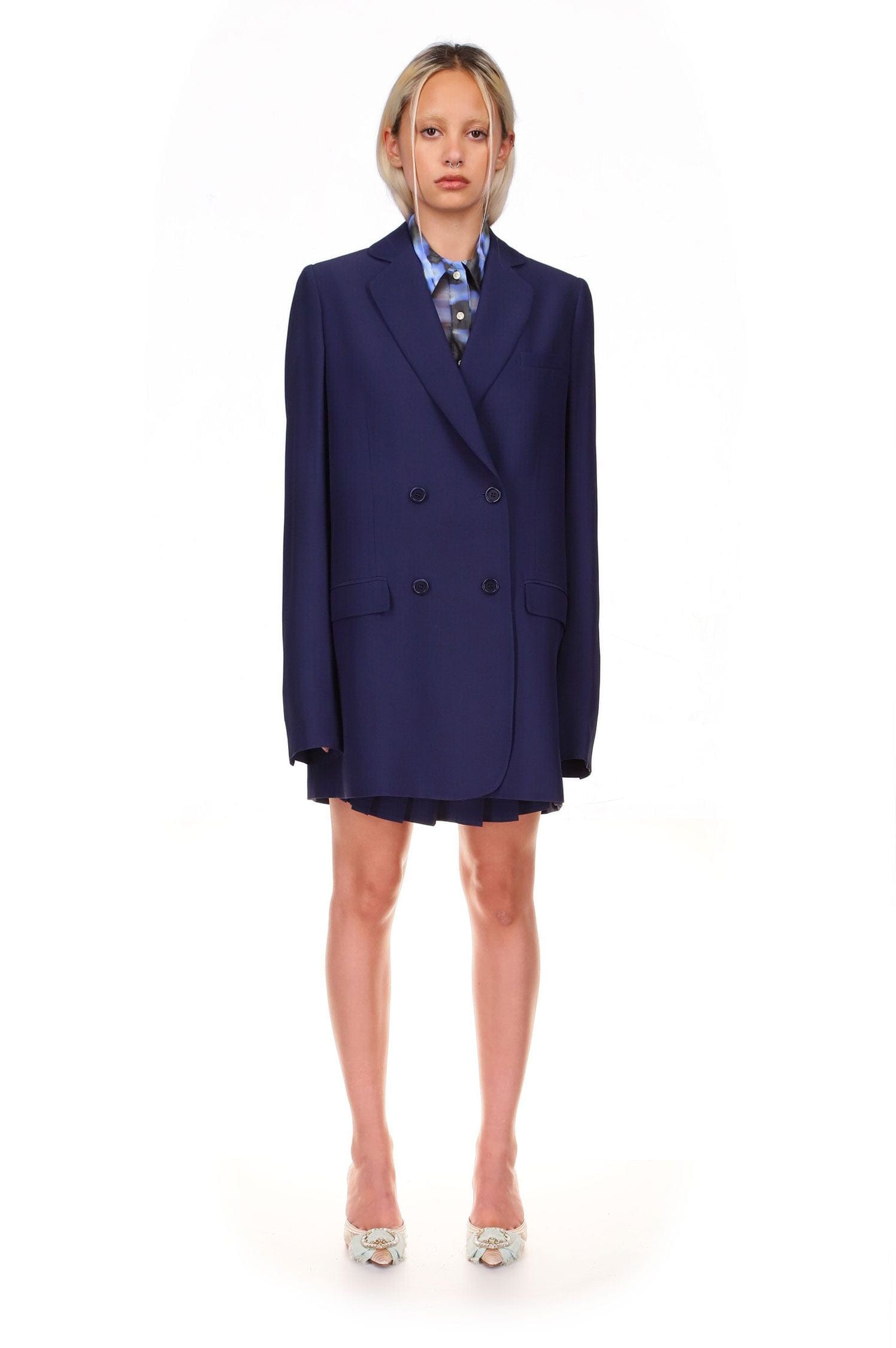 Navy Double Breasted Suit Jacket – PRISCAVera