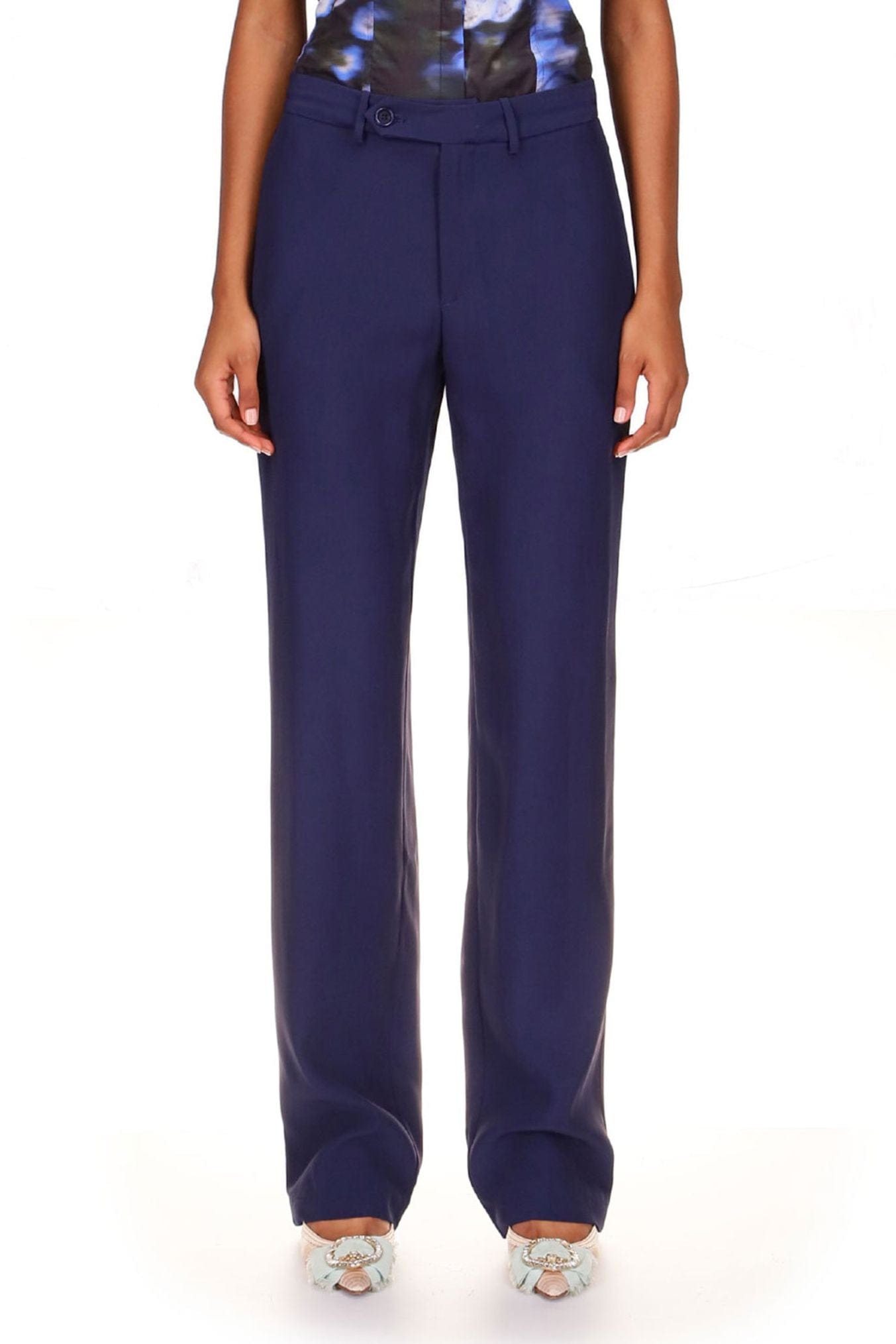 Low Rise Suit Pants Navy Priscavera