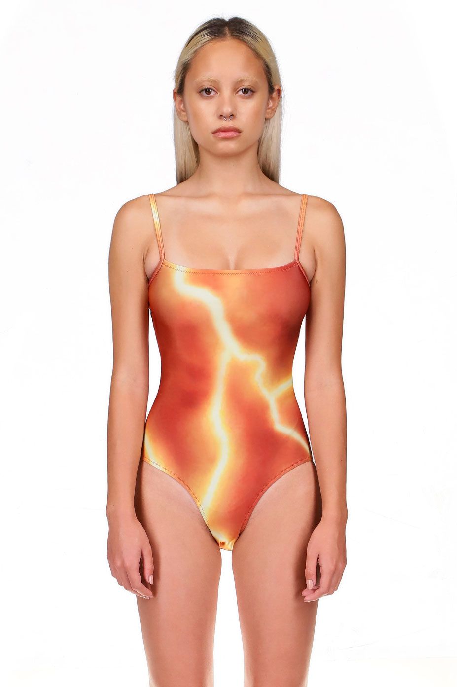 Thunderstorm Printed One Piece Swimsuit