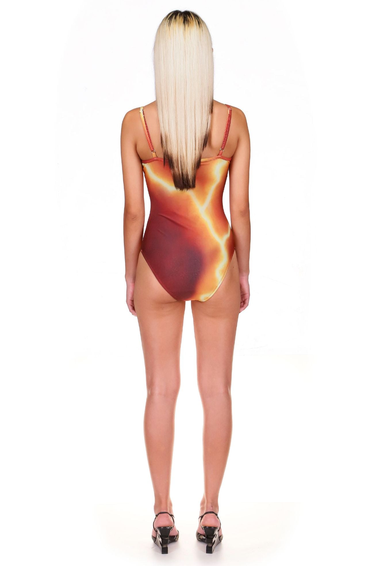 Thunderstorm Printed One Piece Swimsuit
