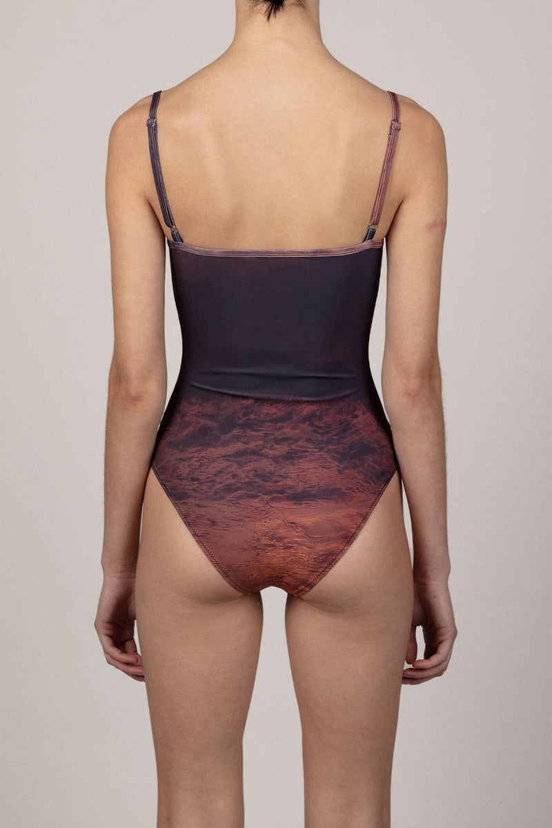 Sunset Print One Piece Swimsuit